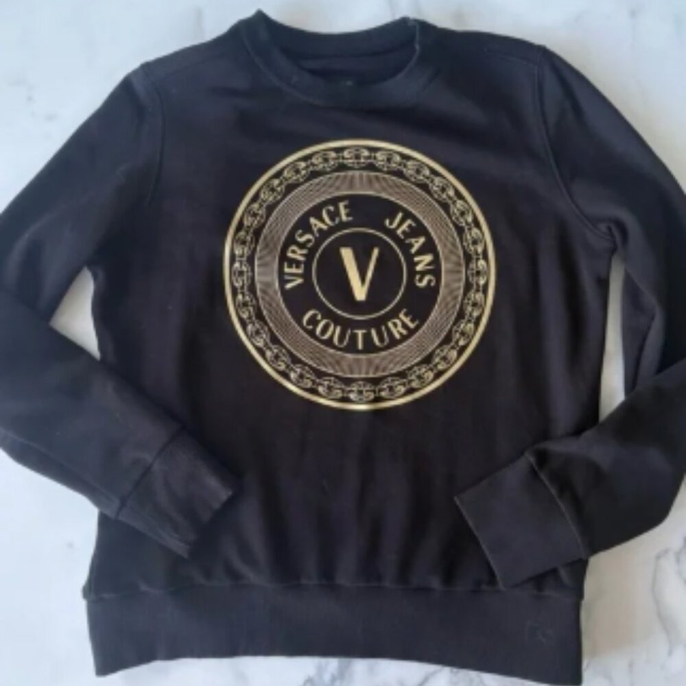 Versace Black and Gold Crewneck Sweater